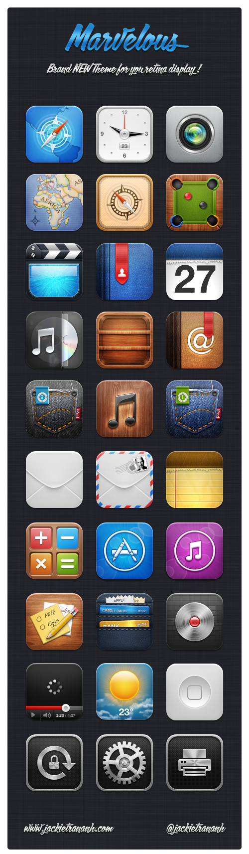 Marvelous HD iOS 5 Theme