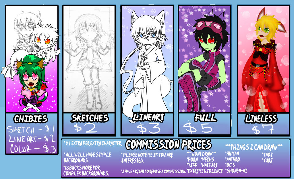 New Commission pricing