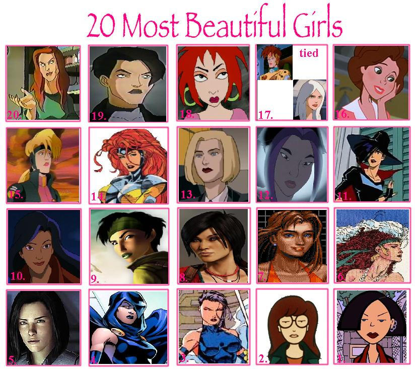 My Top 20 Most Beautiful Animated Women by JimmyTwoTimes2K9 on DeviantArt
