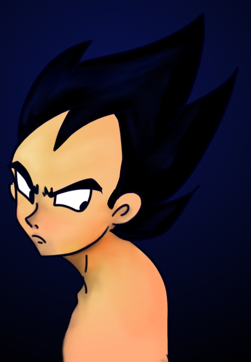 Gara's Vegeta line art, colouring in take two