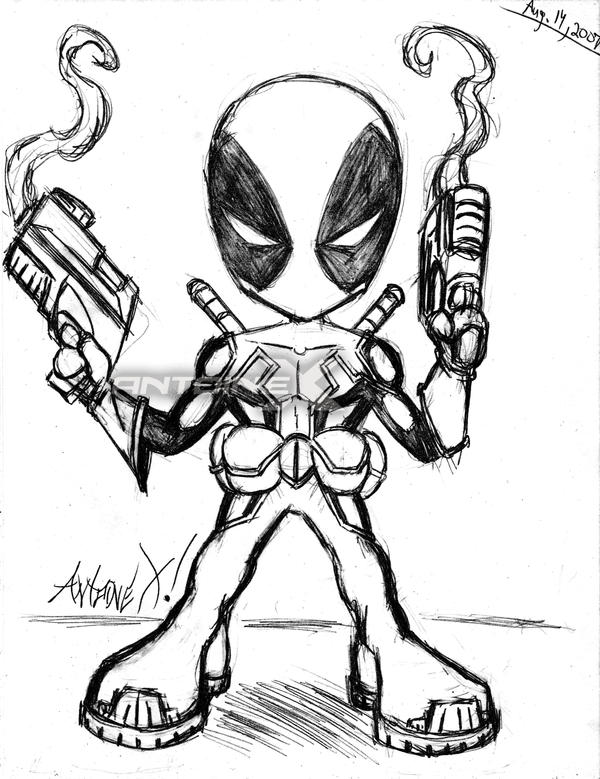 Deadpool Chibi Sketch