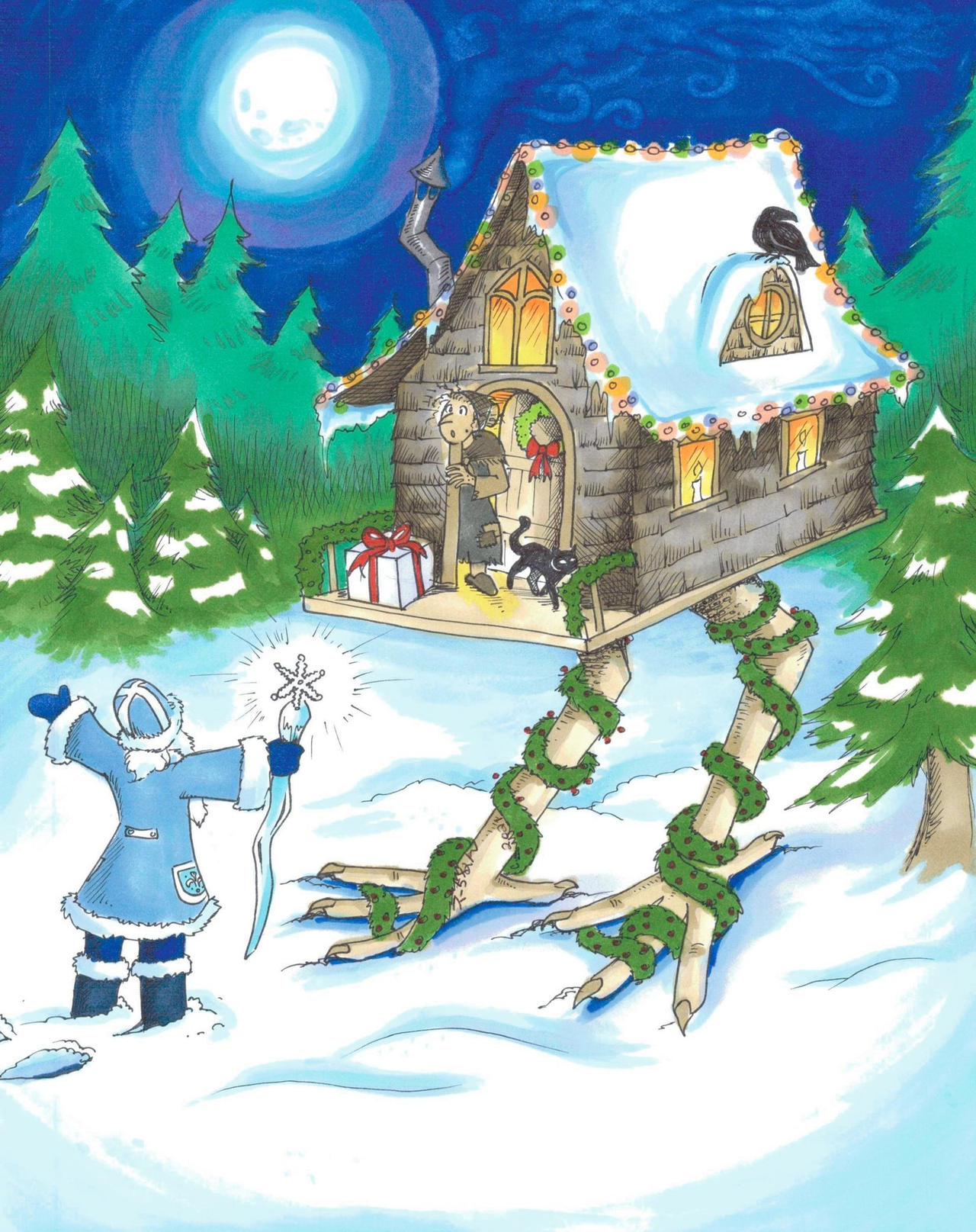 BabaYaga Christmas Card design