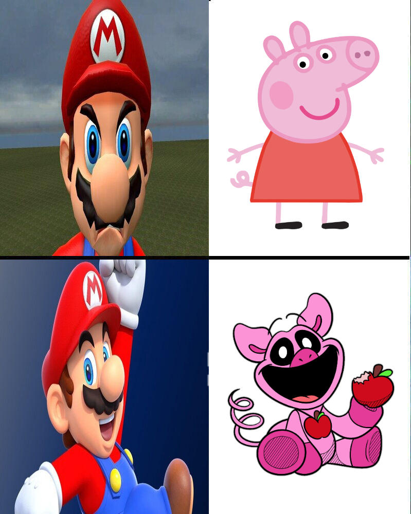 Mario prefers PickyPiggy over Peppa Pig by KaiceysArt on DeviantArt