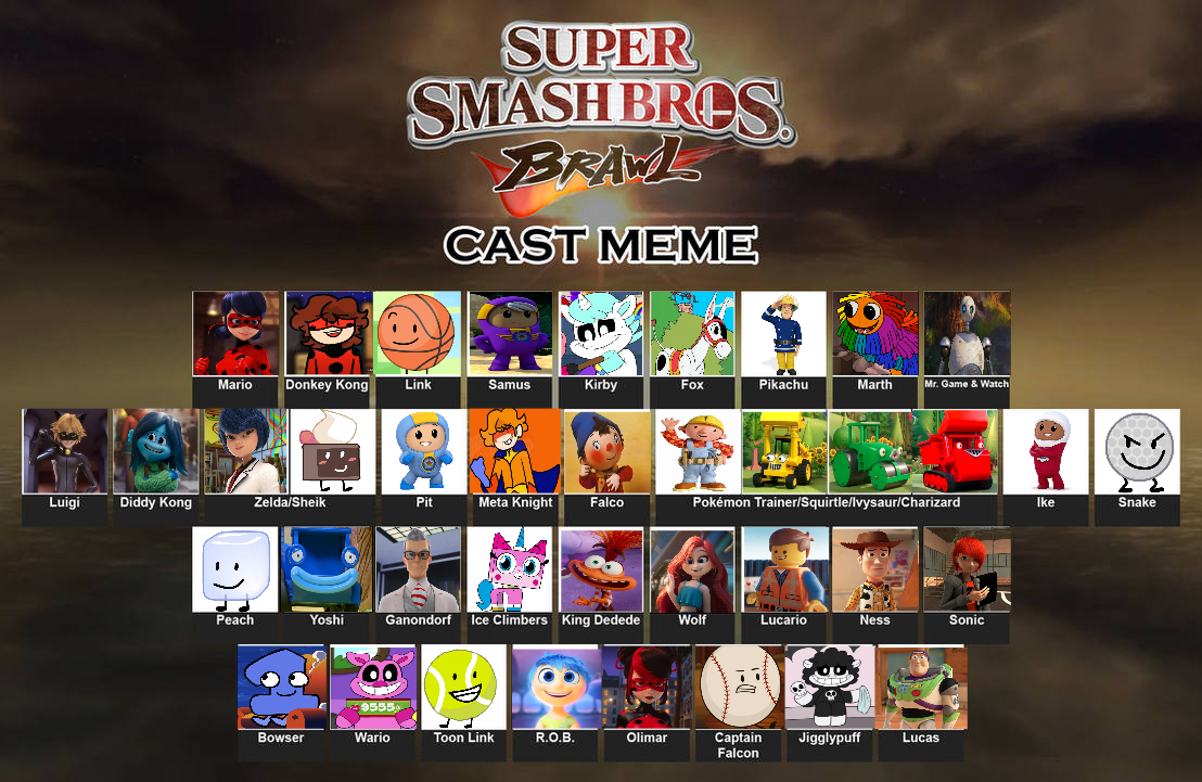 Super Smash Bros Brawl Cast Meme by KaiceysArt on DeviantArt