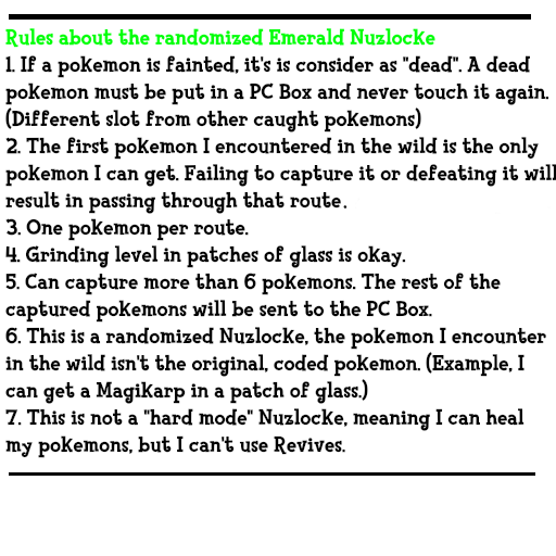 Pokemon Emerald Randomizer Nuzlocke Layout by KojiroBlade on DeviantArt