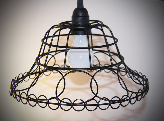 Wire Basket Lamp