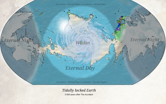 Tidally locked Earth map