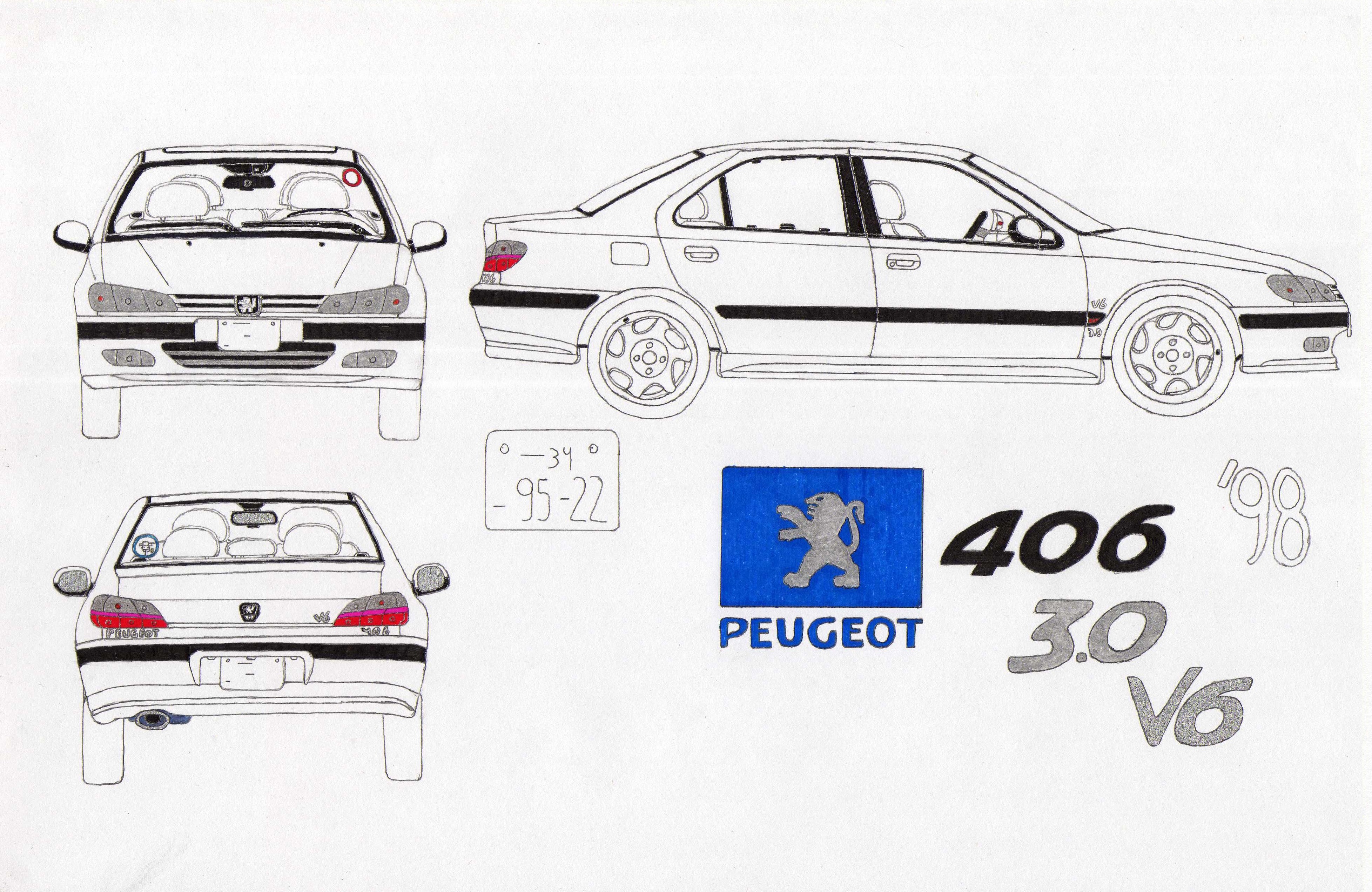 Peugeot 406 V6 sedan 1998 finished draw by integraldraws on DeviantArt