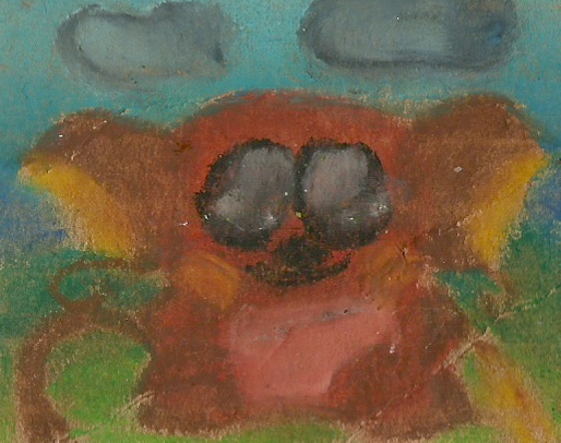 Oil pastel Raichu minicanvas