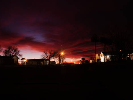 Oklahoma street sunset