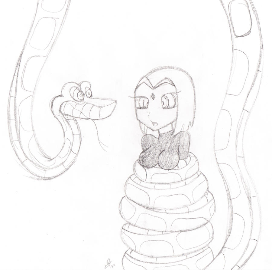 Kaa Meets Raven sketch by lol20 on DeviantArt