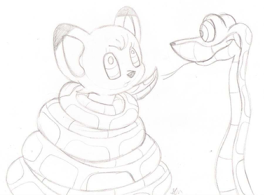 Kaa and Kimba Sketch by lol20 on DeviantArt