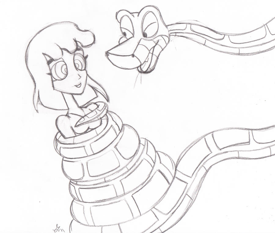 Kaa and Lydia Deetz sketch by lol20 on DeviantArt