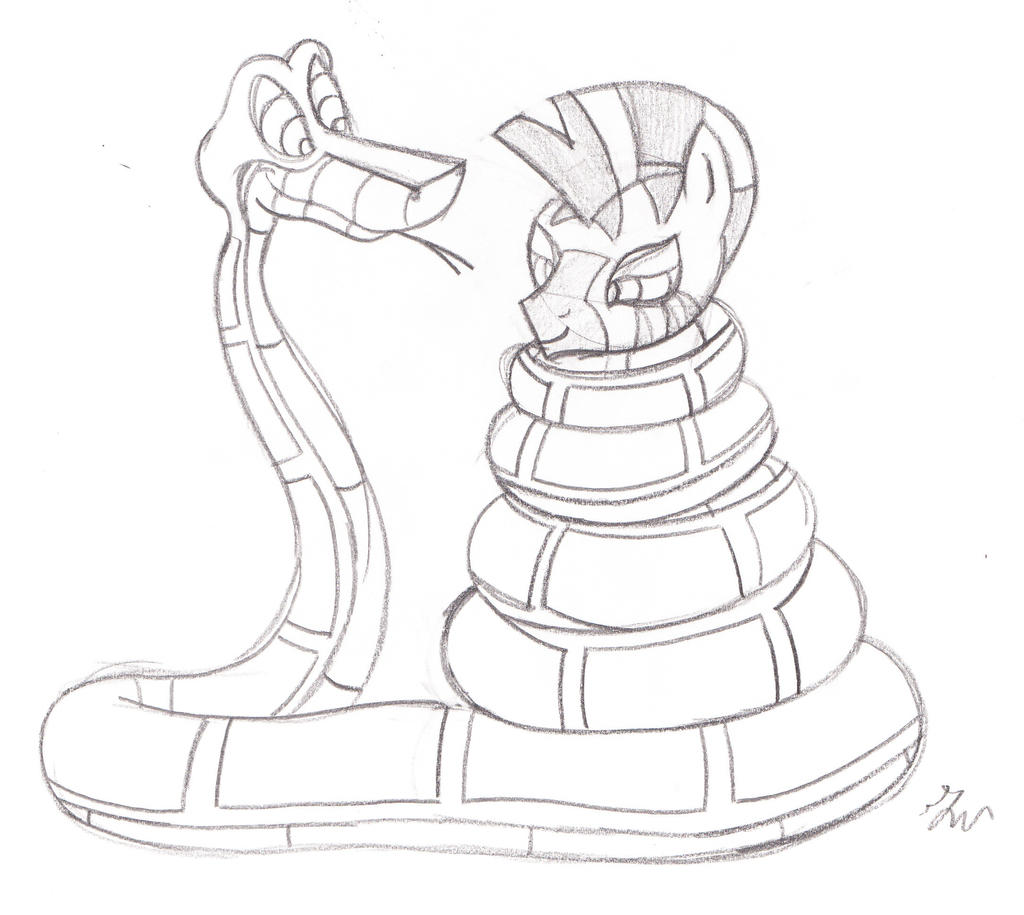 Kaa and Zecora Sketch by lol20 on DeviantArt