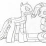 Kaa Pony and Rarity Sketch