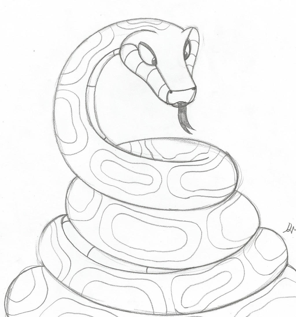 Burmese Python Sketch by lol20 on DeviantArt
