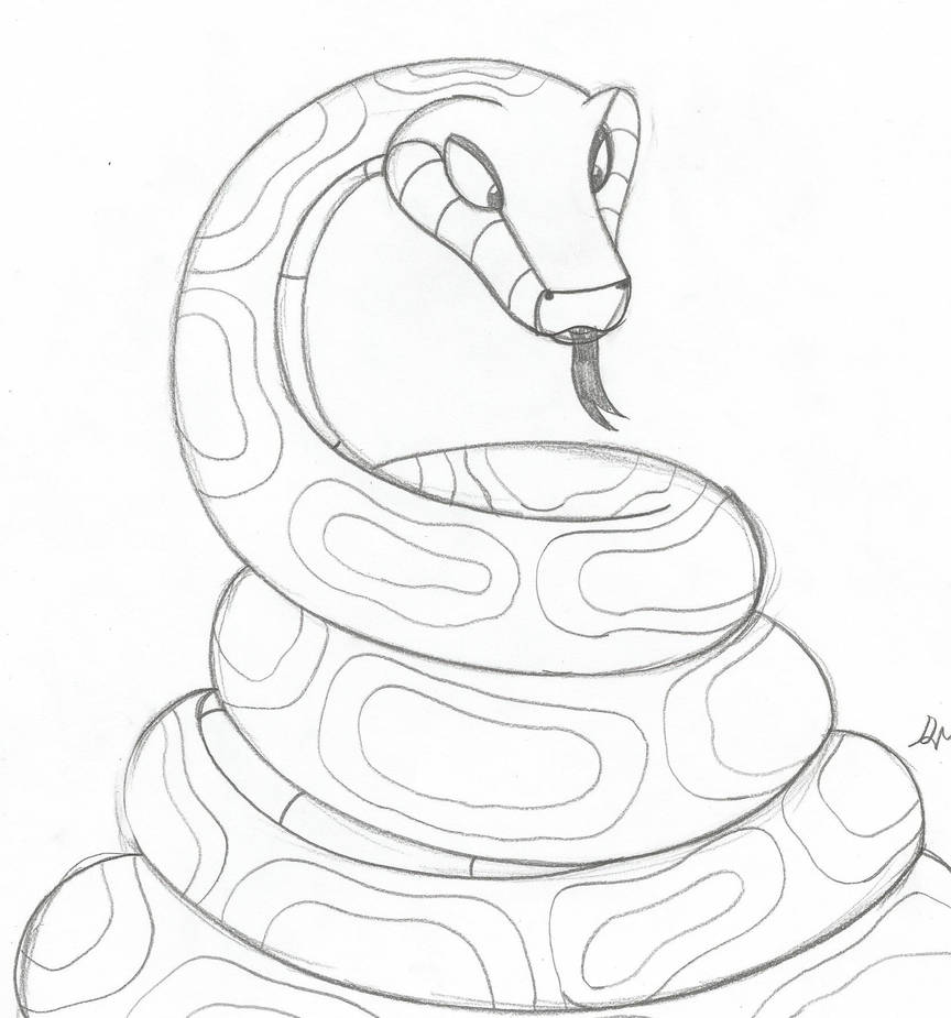 Змейка для начинающих. Змея карандашом. Рисунок змеи карандашом для детей. Змея раскраска для детей. Рисунок змеи для срисовки.