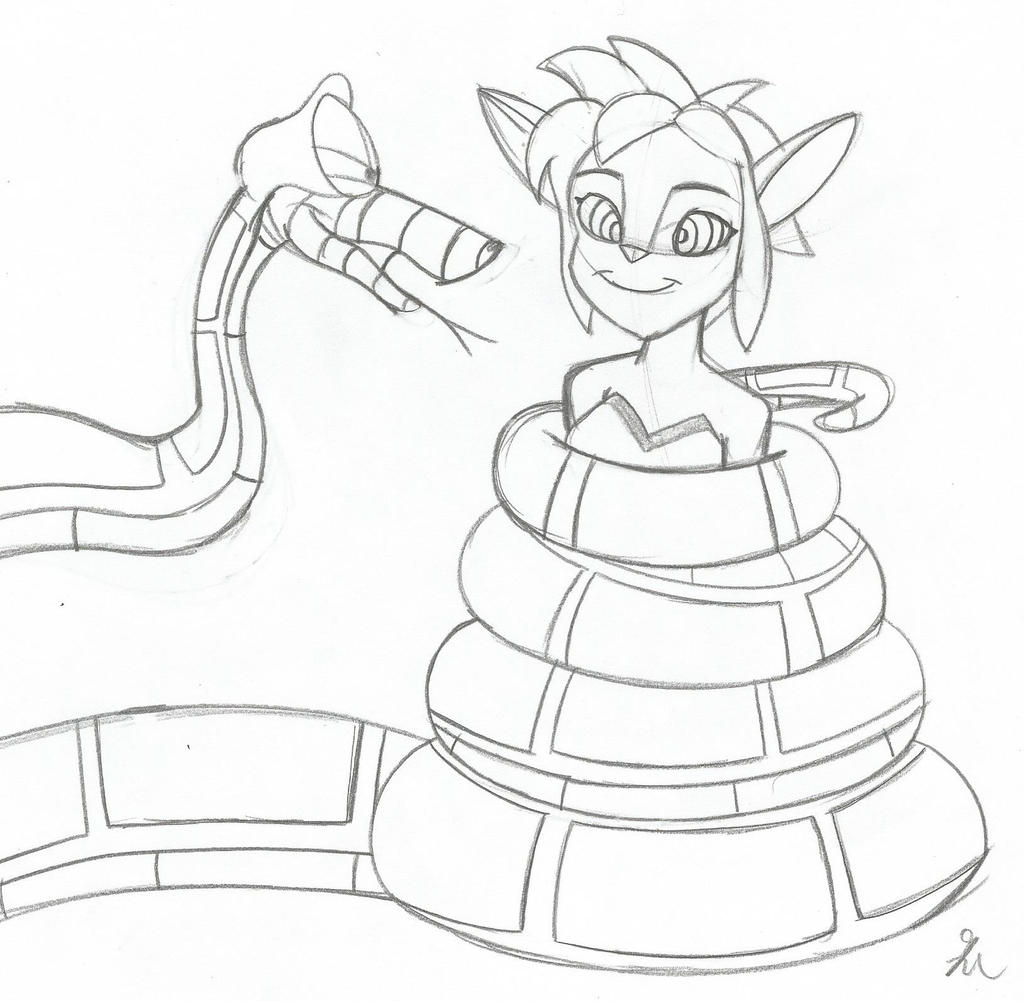 Kaa and Elora Sketch by lol20 on DeviantArt