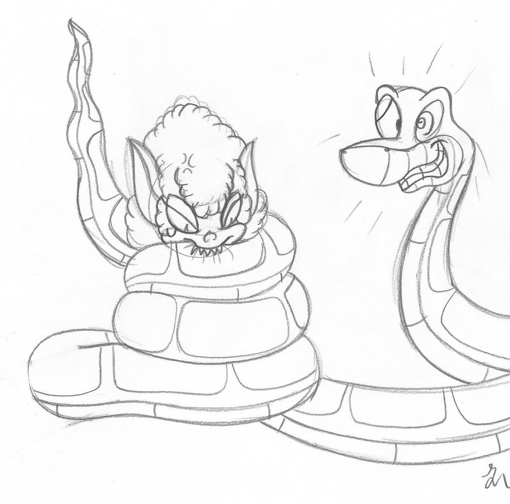 Kaa and Winnie Wolf Sketch by lol20 on DeviantArt