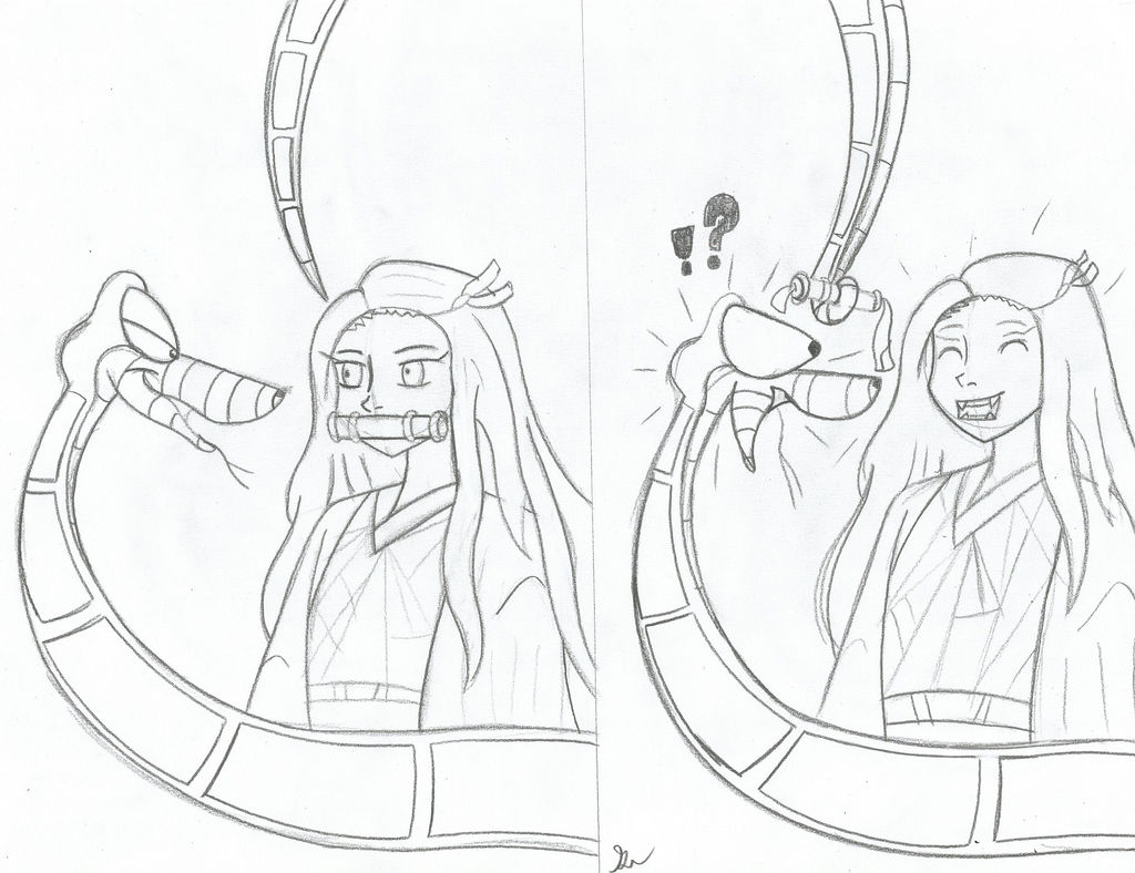 Kaa and Nezuko Sketch by lol20 on DeviantArt