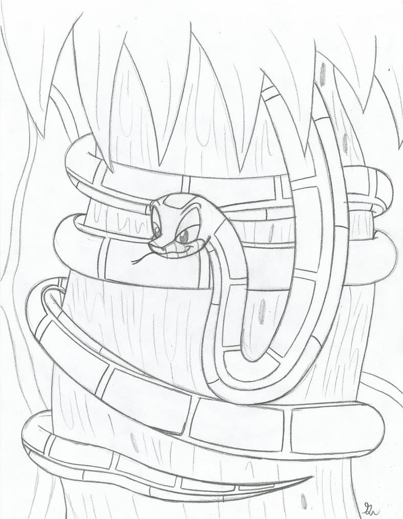 Kaa the snake Redrawn Sketch by lol20 on DeviantArt