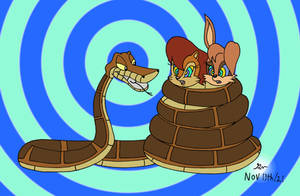 Kaa and Sally And Bunnie Redrawn Painted