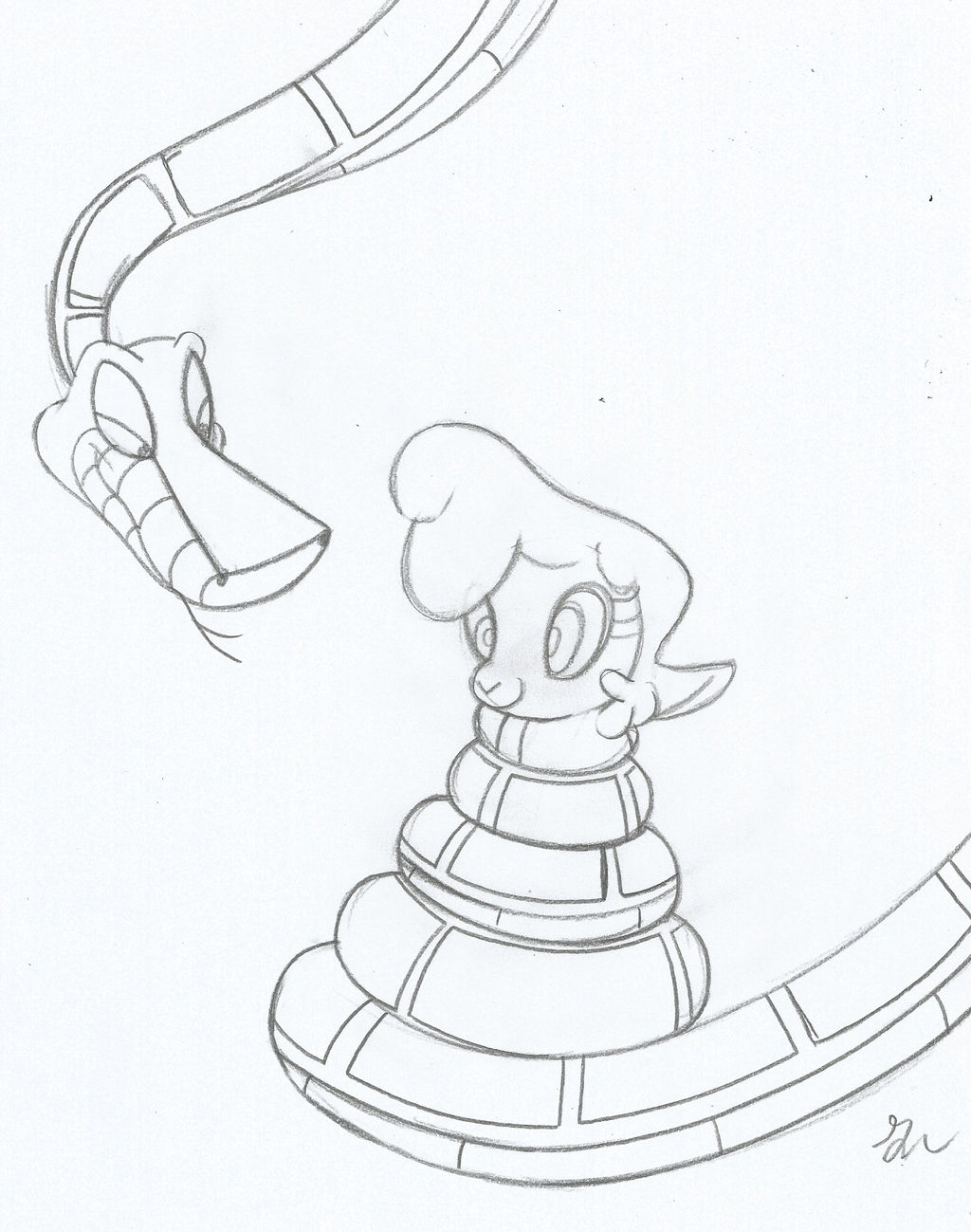 Kaa and Teenie Angel Sketch by lol20 on DeviantArt