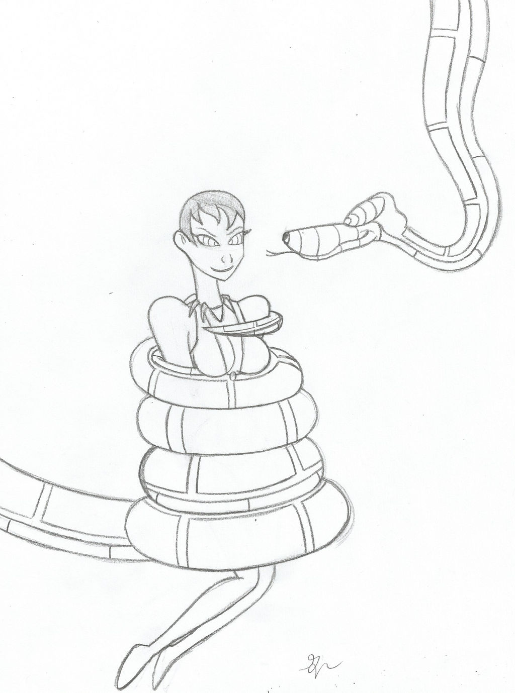 Kaa and Superbabe Vixen Sketch by lol20 on DeviantArt