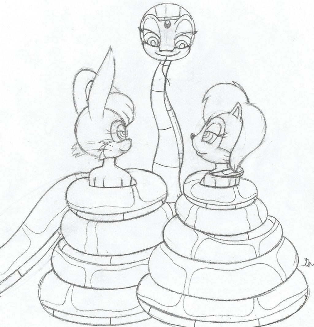 Fem Kaa And Sally And Bunnie Bind Sketch by lol20 on DeviantArt