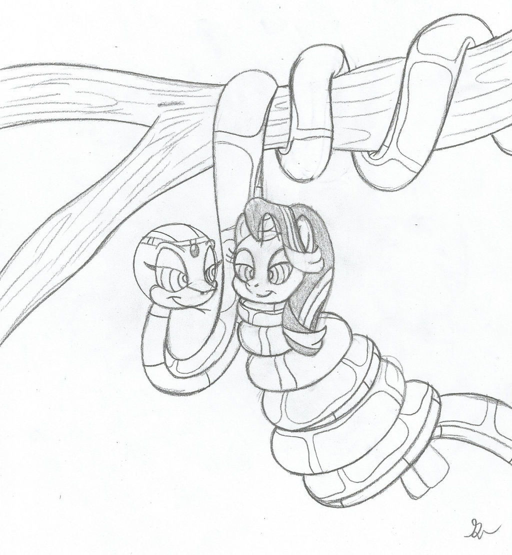 Fem Kaa and Starlight Glimmer Sketch by lol20 on DeviantArt