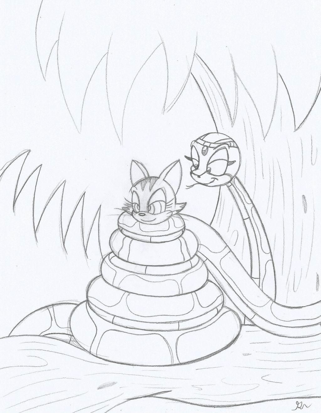 Fem kaa and Starfire The Cat Sketch by lol20 on DeviantArt