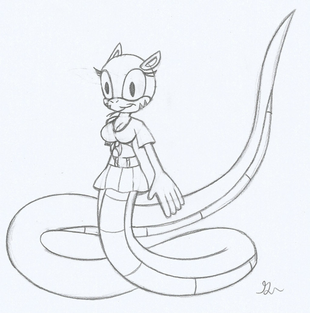 Sonic Miia The Snake Sketch by lol20 on DeviantArt