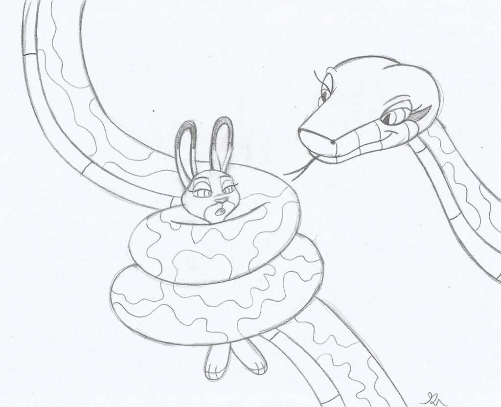 Kaa 2016 And Judy Hopps Sketch by lol20 on DeviantArt