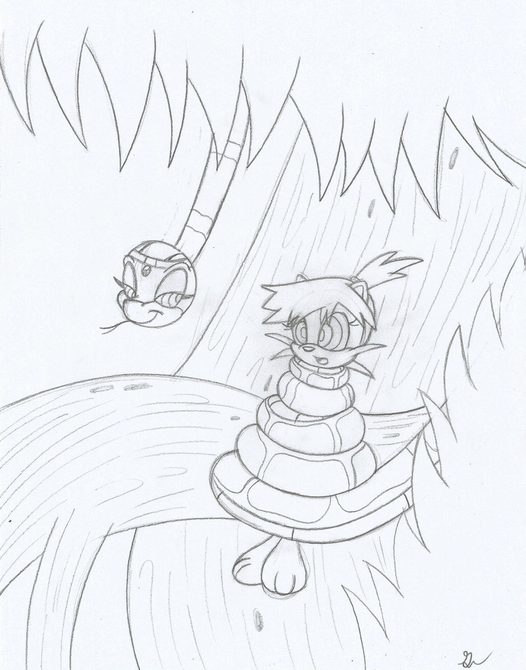 Fem Kaa and Misty The Otter Sketch by lol20 on DeviantArt