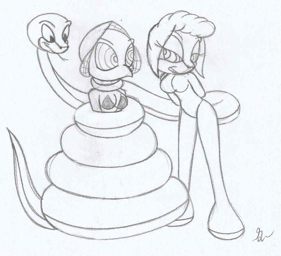 Princess Python and Spider-Guin Sketch by lol20 on DeviantArt