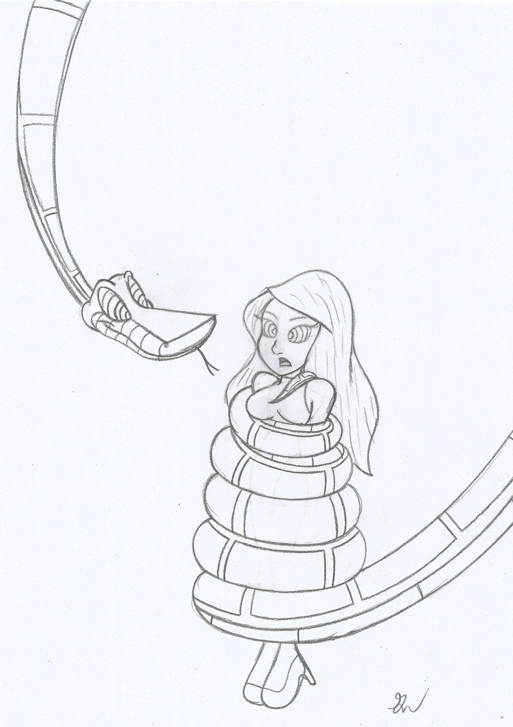 Kaa and Princess Python Sketch by lol20 on DeviantArt