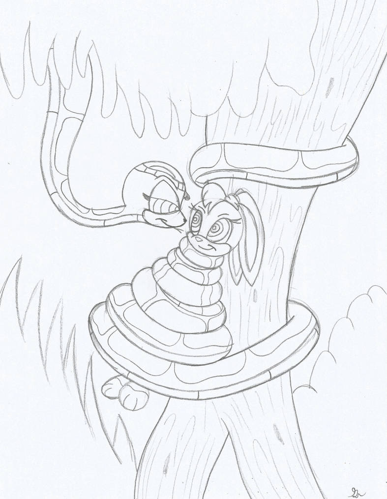 Fem Kaa and Lola The Bunny Sketch by lol20 on DeviantArt