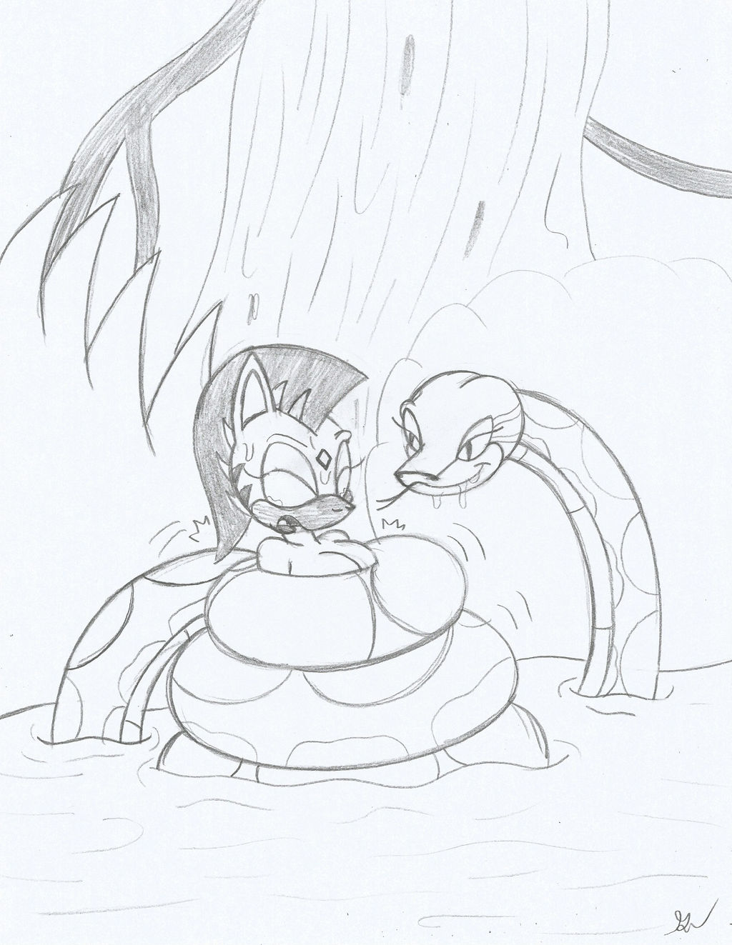 Shara vs The Anaconda Sketch by lol20 on DeviantArt