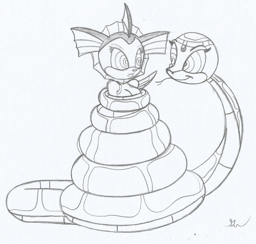 Fem Kaa and Sonic Vaporeon Sketch by lol20 on DeviantArt