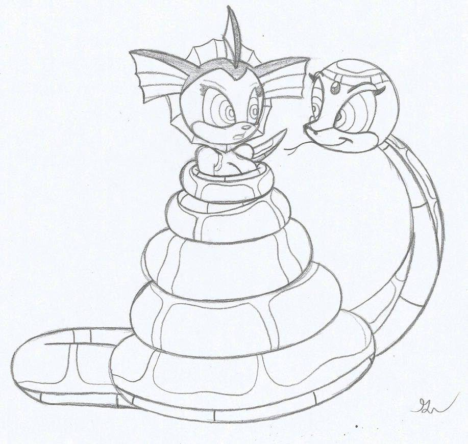 Fem Kaa and Sonic Vaporeon Sketch by lol20 on DeviantArt