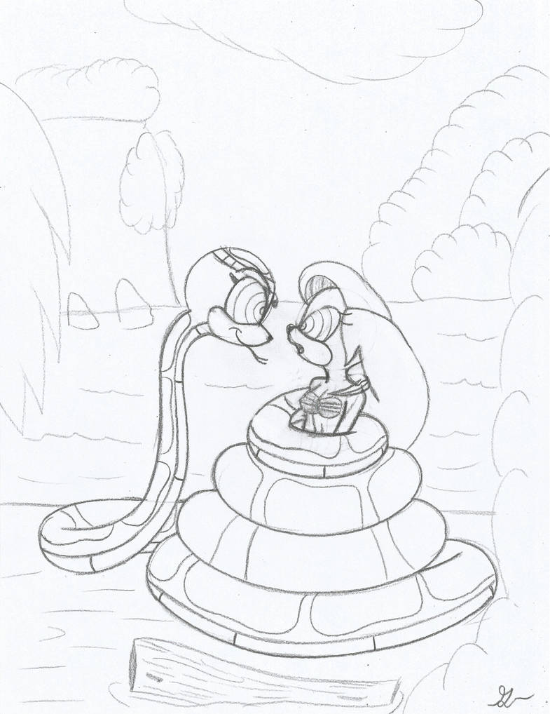Fem Kaa and Sonic Princess Ariel Sketch by lol20 on DeviantArt