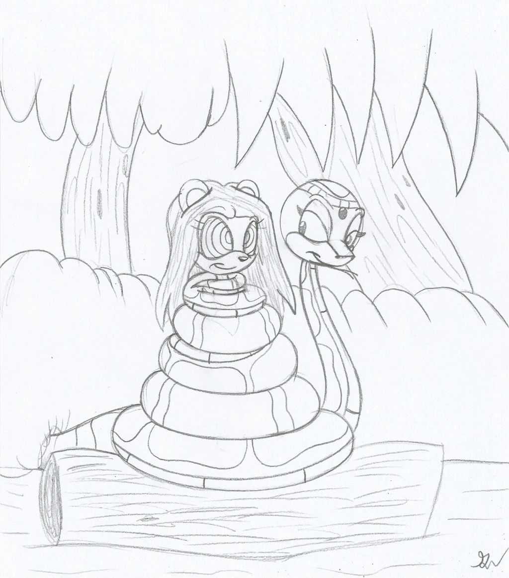 Fem Kaa and Merida the Bear Sketch by lol20 on DeviantArt