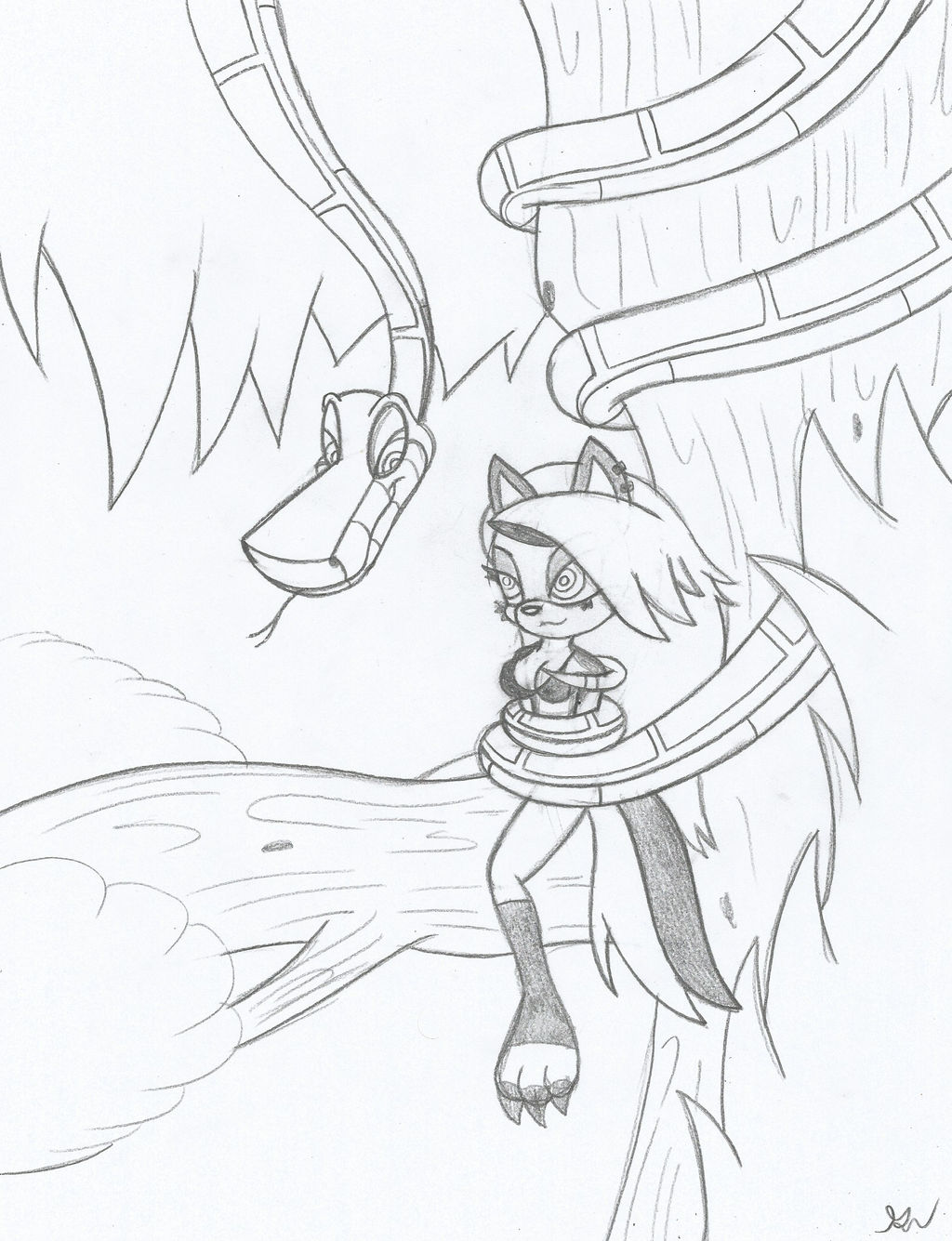 Kaa and Sonic Loona The Hellhound Sketch by lol20 on DeviantArt