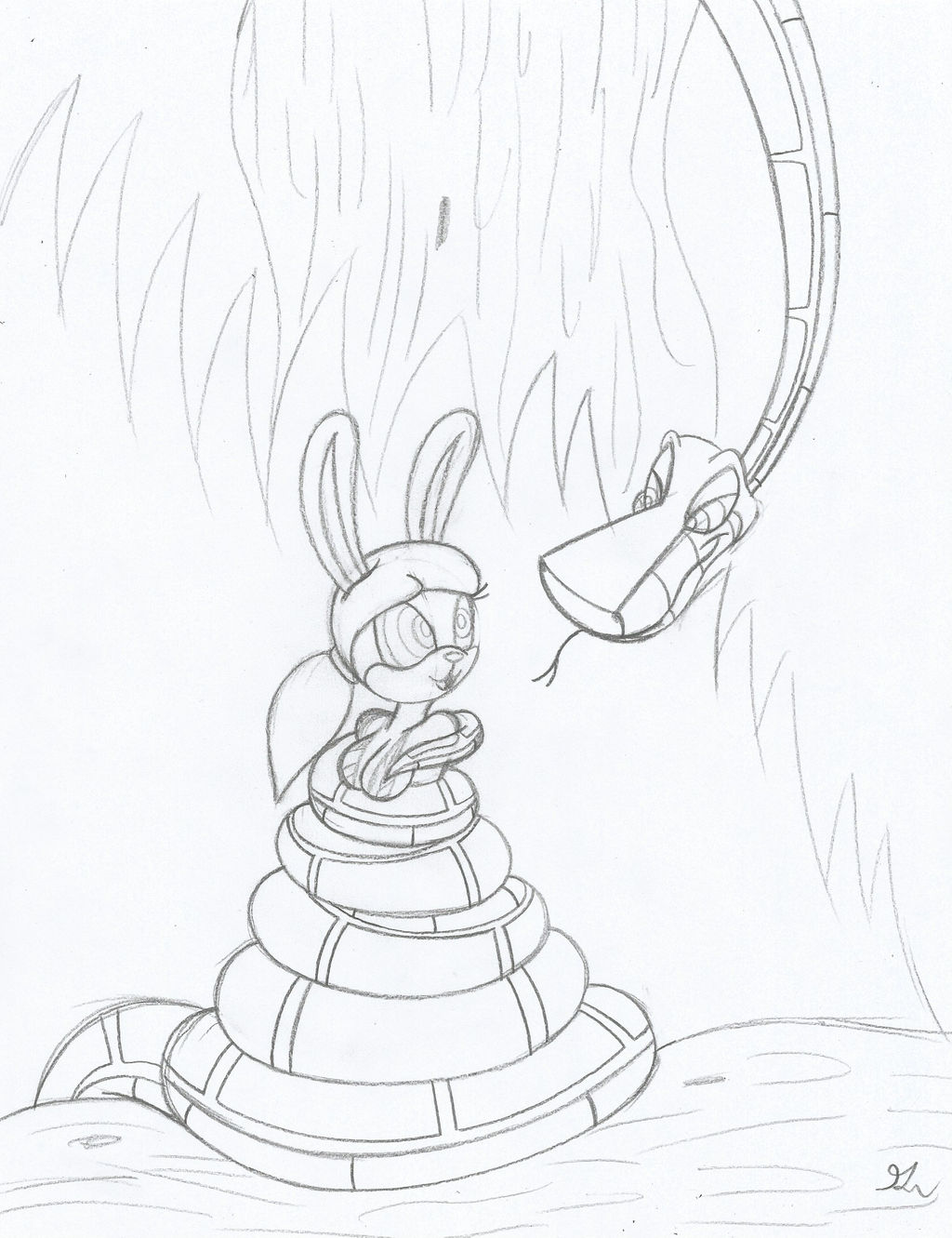 Kaa and Jungle Raven The Bunny Sketch by lol20 on DeviantArt