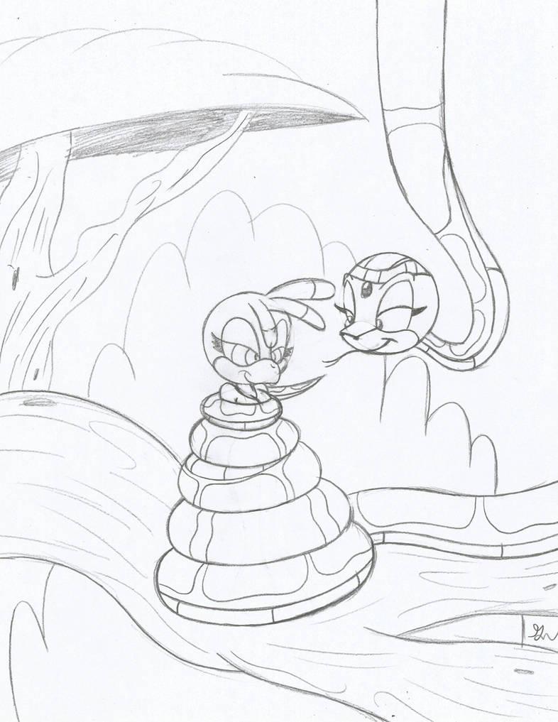 Fem Kaa and Stella The Bird Sketch by lol20 on DeviantArt