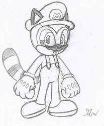 Sonic Mario the Raccoon Redraw Sketch