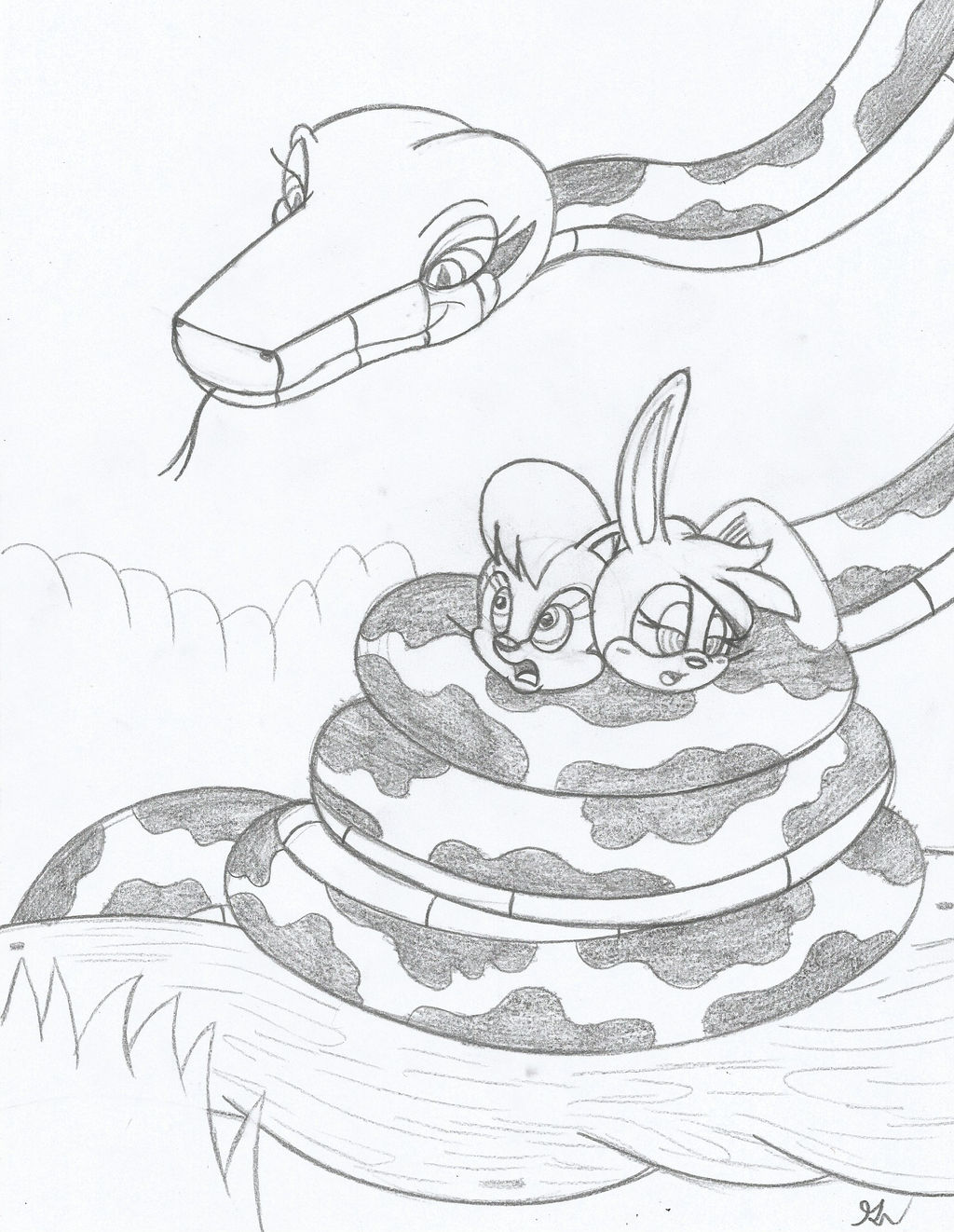 Kaa 2016 and Sally and Bunnie Reboot Sketch by lol20 on DeviantArt
