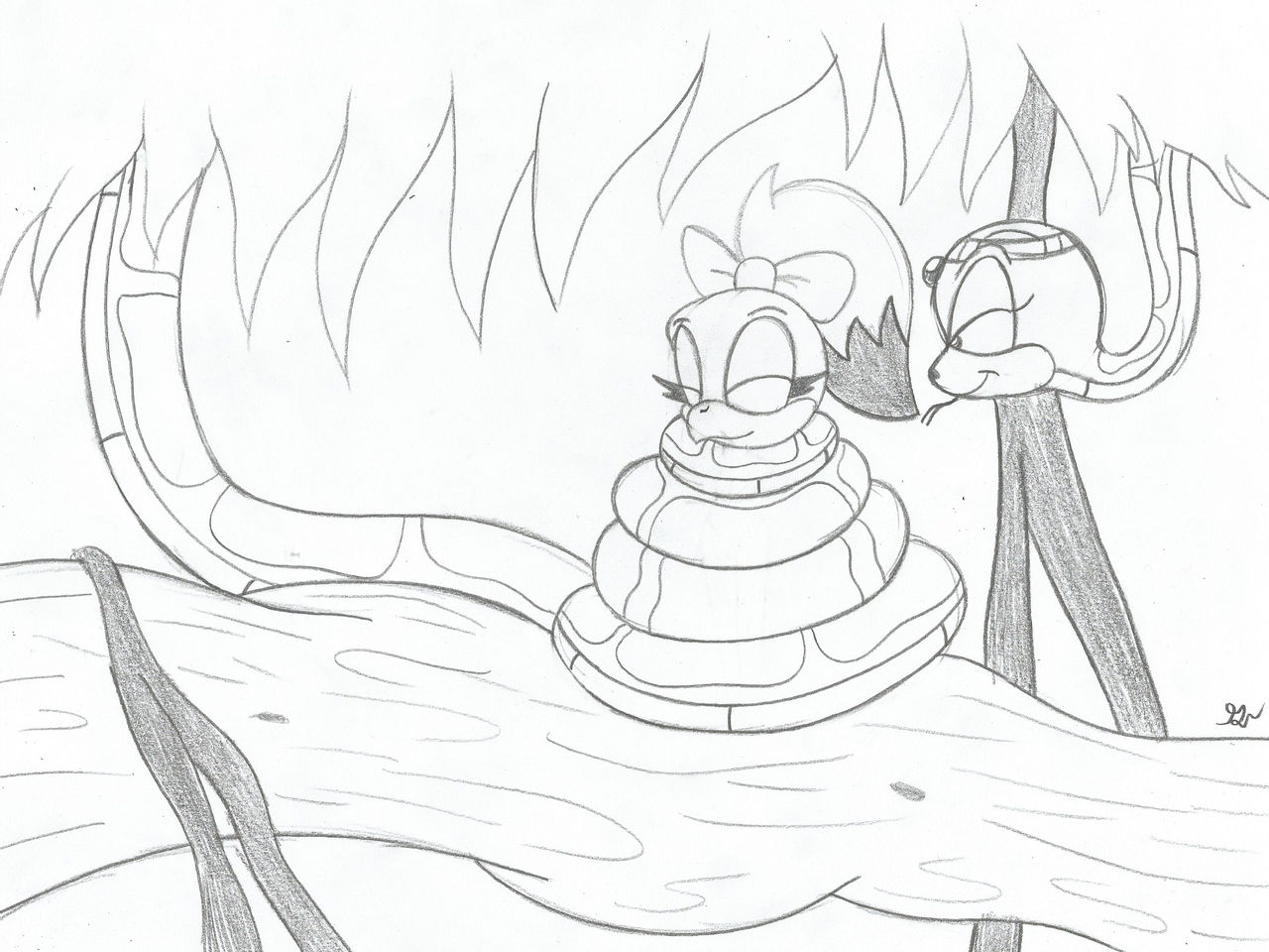 Fem Kaa and Looniversity Sweetie the Canary Sketch by lol20 on DeviantArt