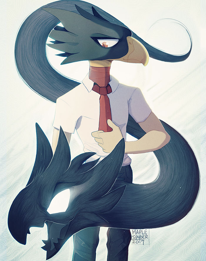 Tokoyami by MapleSpyder on DeviantArt