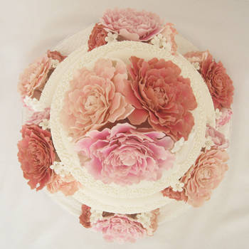 Peony Cake From Above